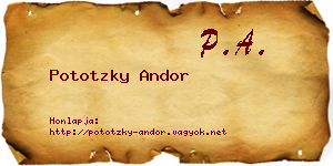 Pototzky Andor névjegykártya